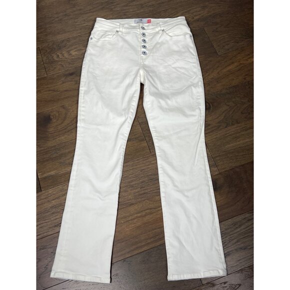 CABI Button Fly Straight Jeans White Sz 6 #6284 NWOT - Picture 2 of 7